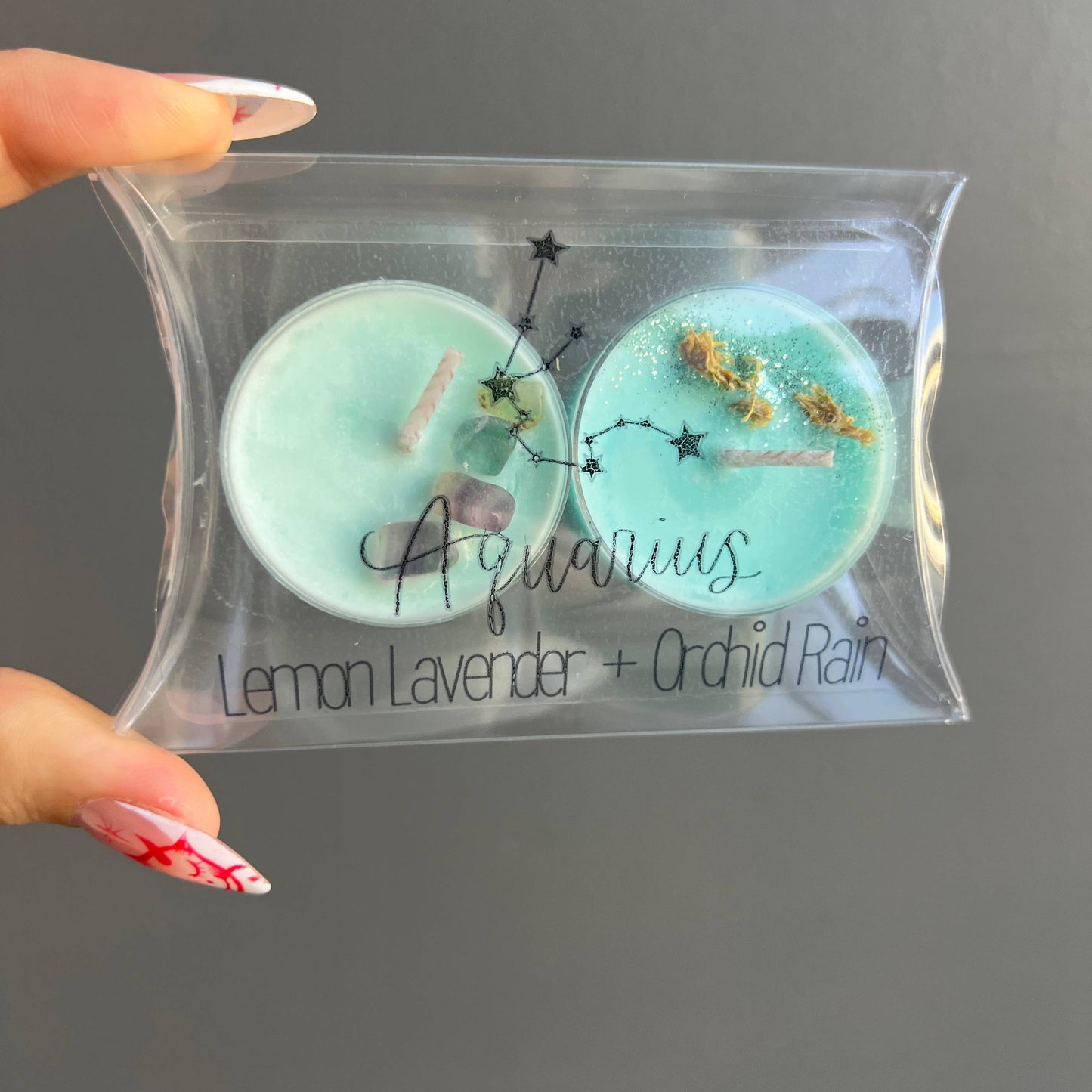 Aquarius Zodiac Tea Light Candle Set