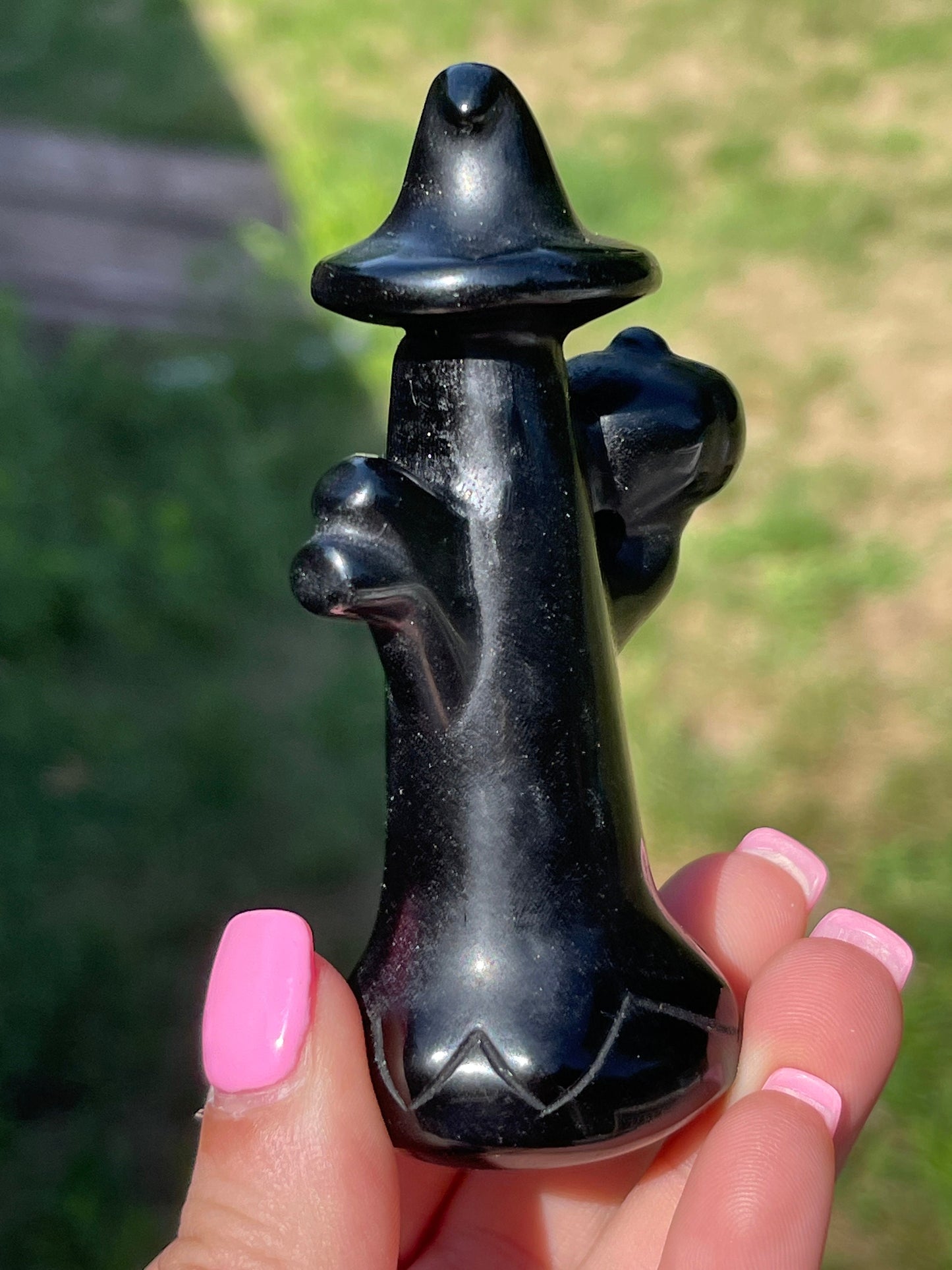 Black Obsidian Spooky Tree Carving