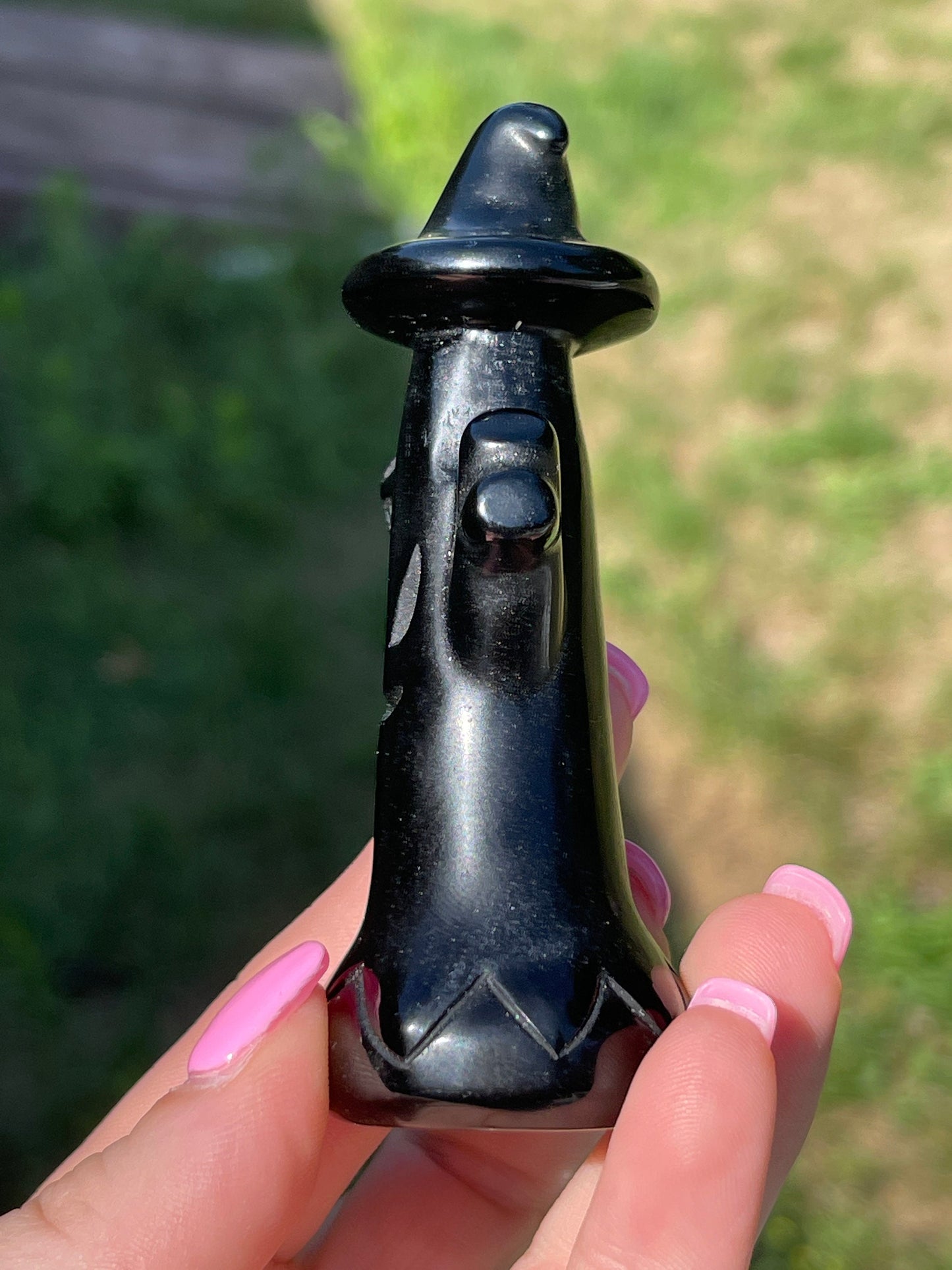 Black Obsidian Spooky Tree Carving