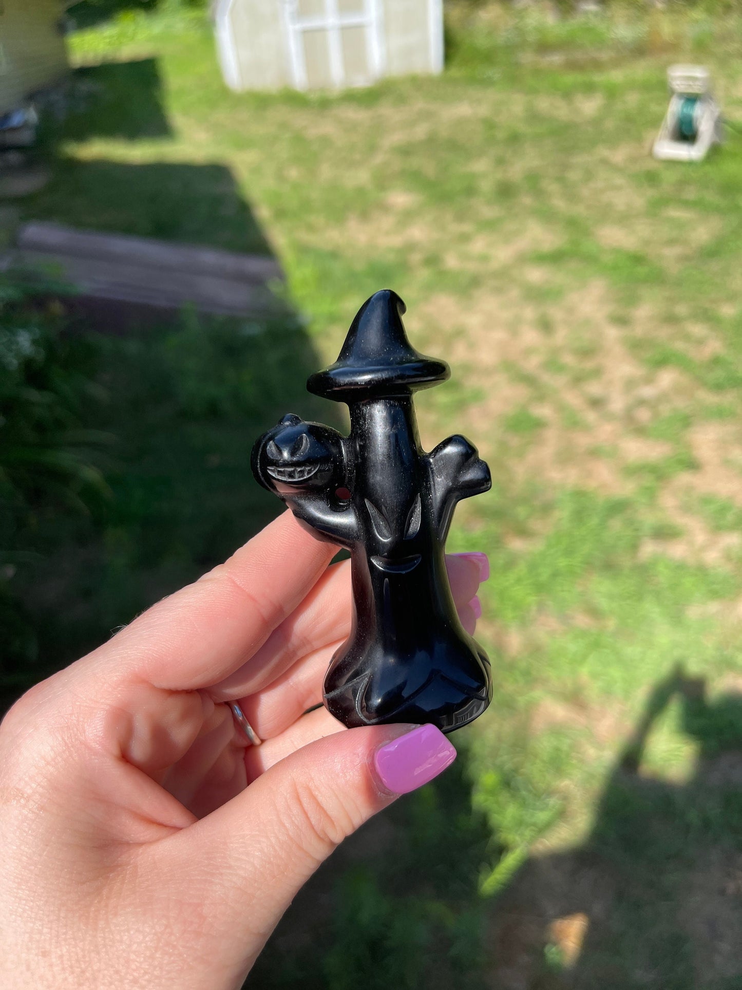 Black Obsidian Spooky Tree Carving