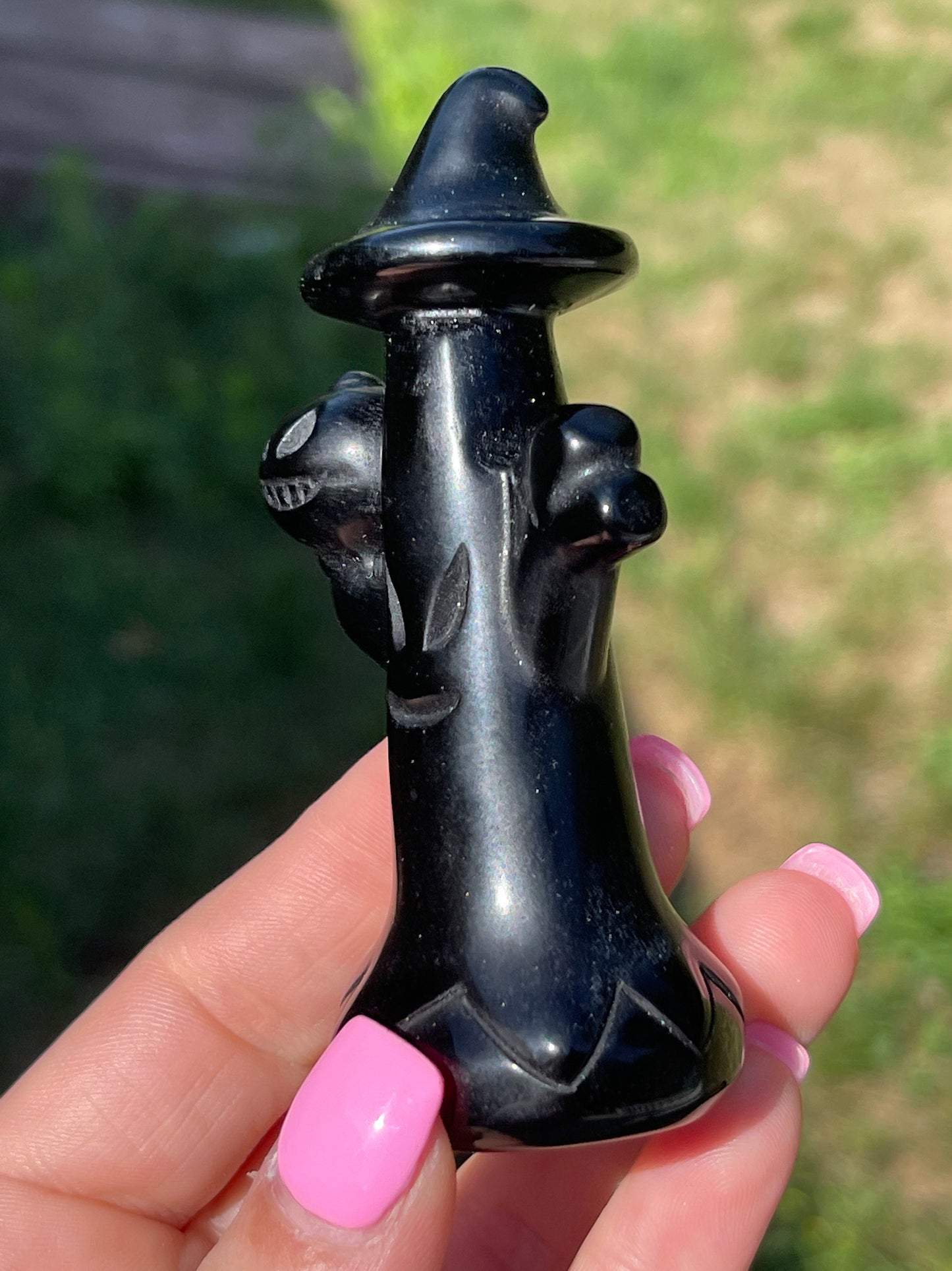 Black Obsidian Spooky Tree Carving