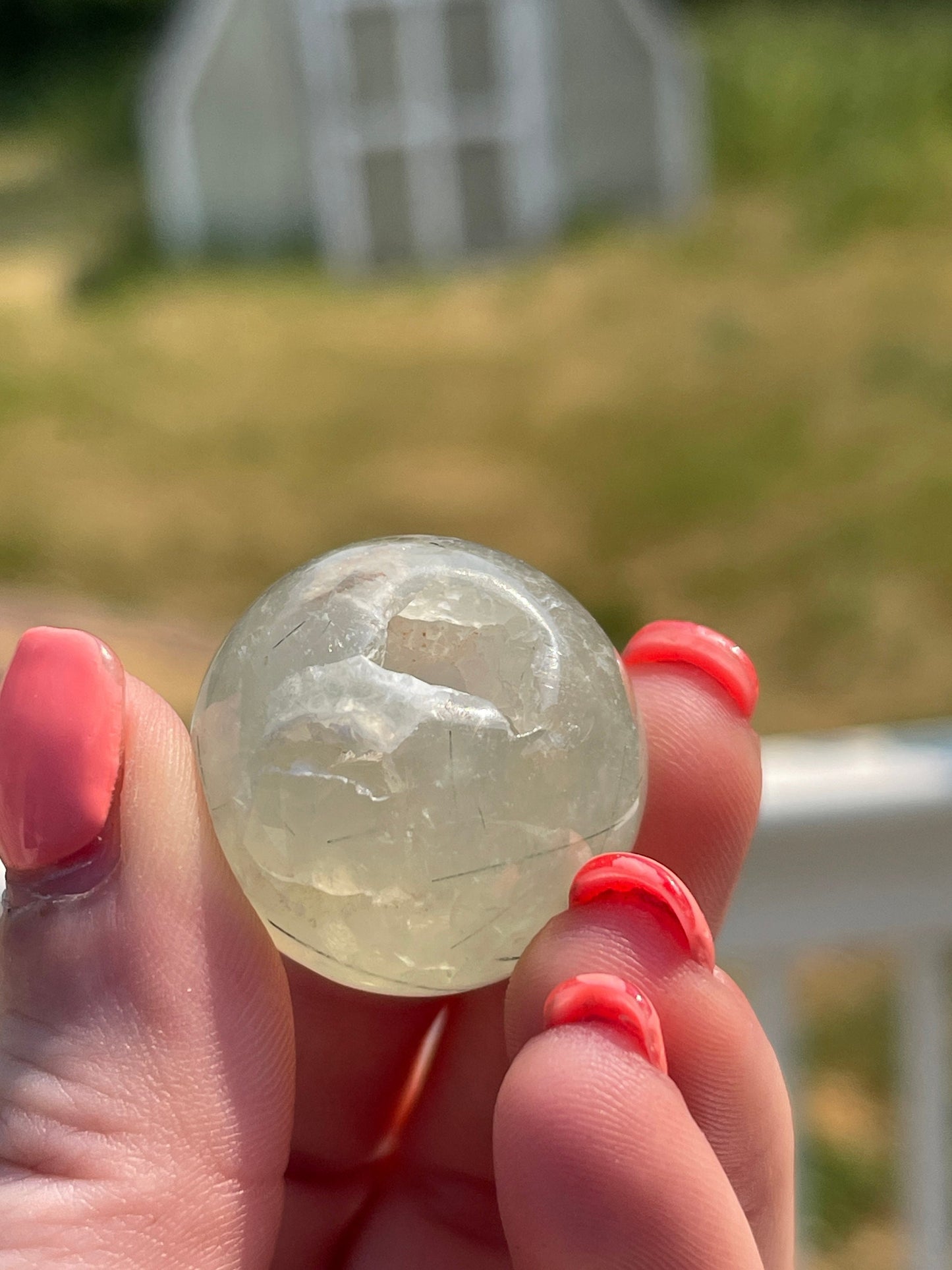 Mini Prehnite Sphere