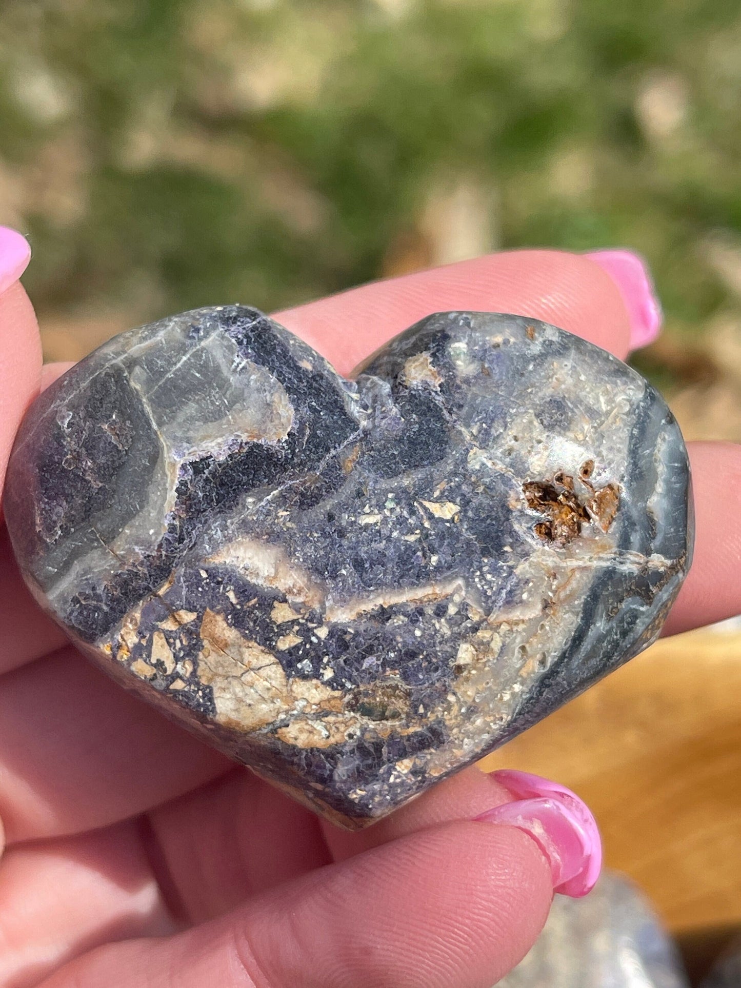 Purple Breccia Jasper Heart