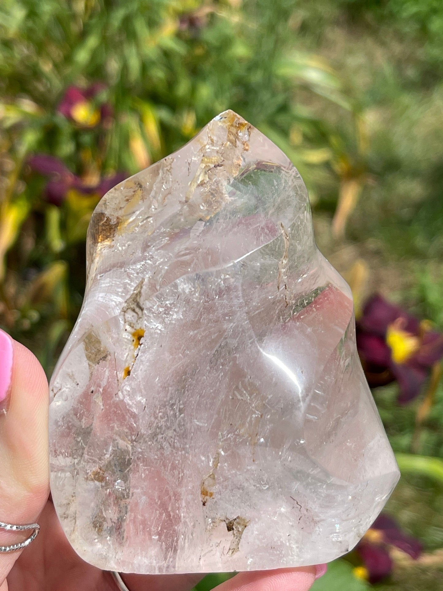 Clear Quartz Flame with Rainbow