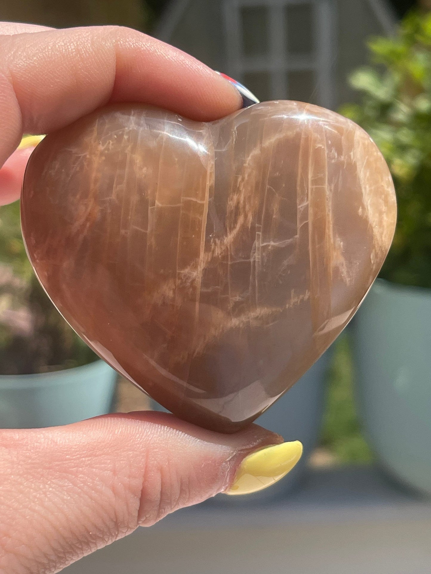 Peach Moonstone Heart