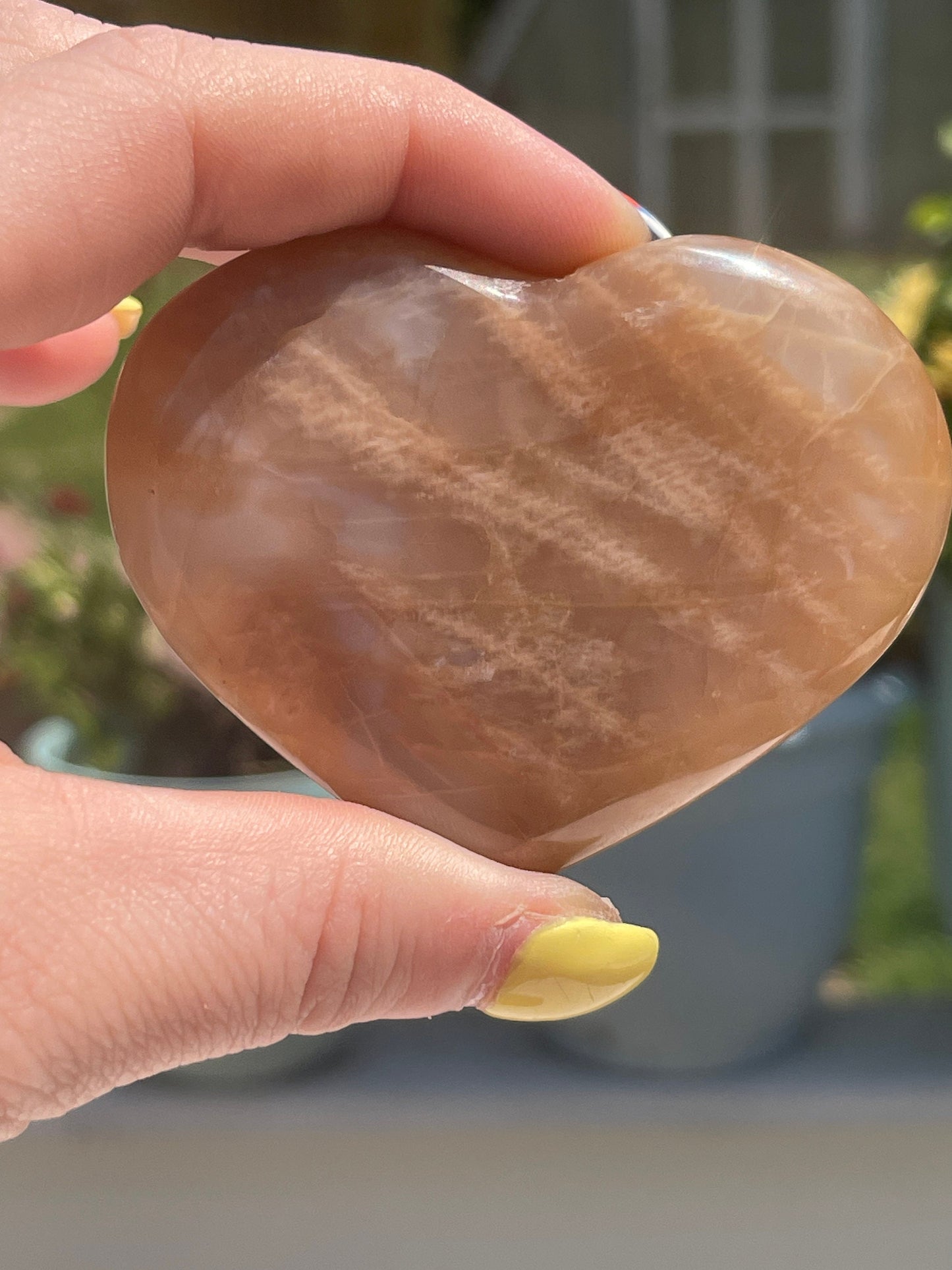 Peach Moonstone Heart