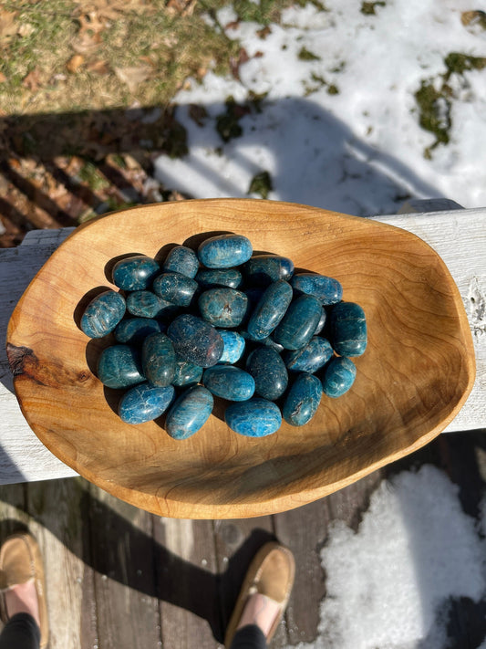 Blue Apatite Crystal Tumble