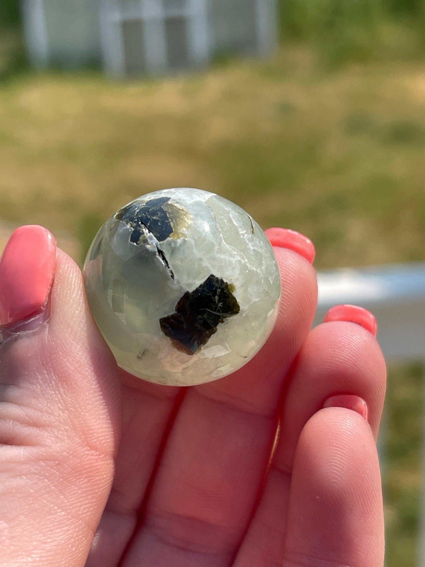 Mini Prehnite Sphere