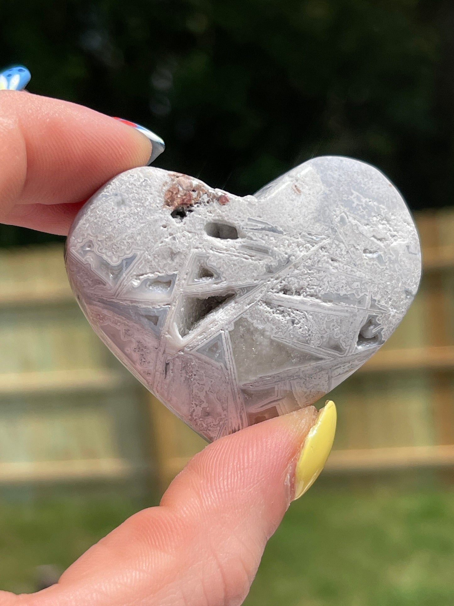 White Mexican Agate Heart