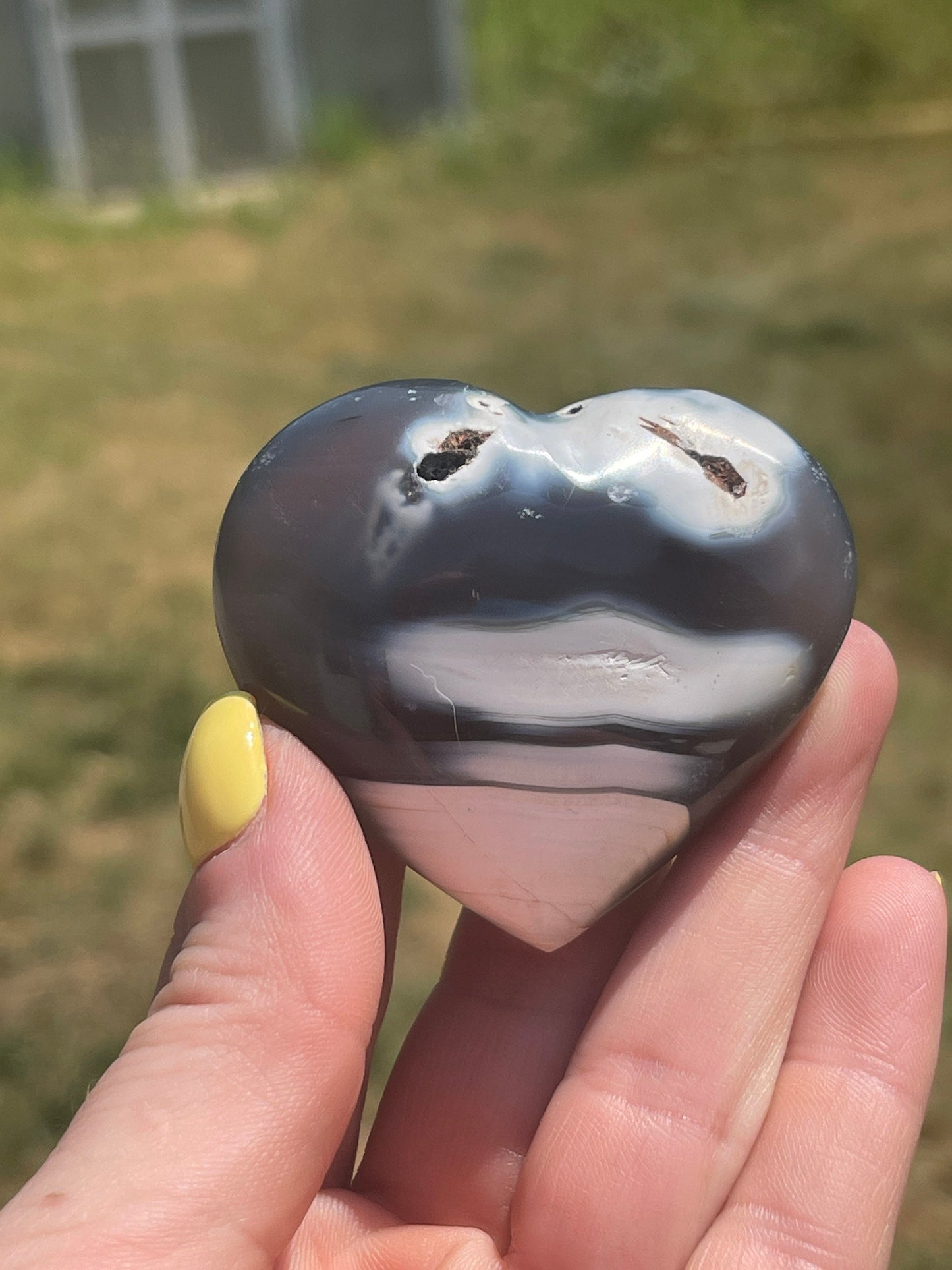 Orca Agate Heart