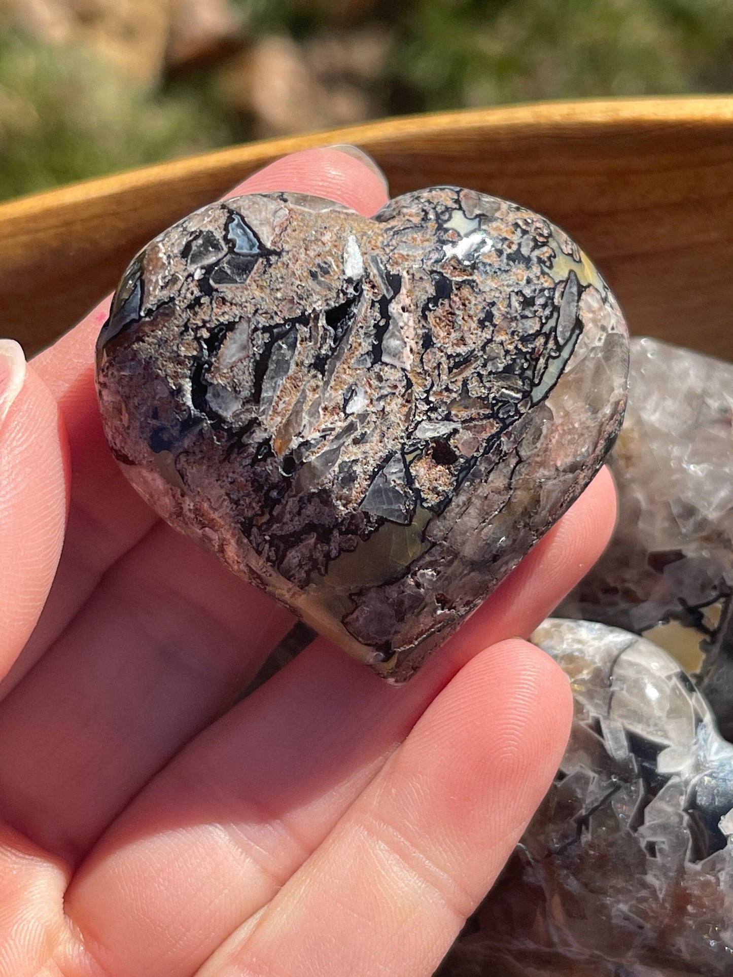 Mosaic Chalcedony Quartz Heart