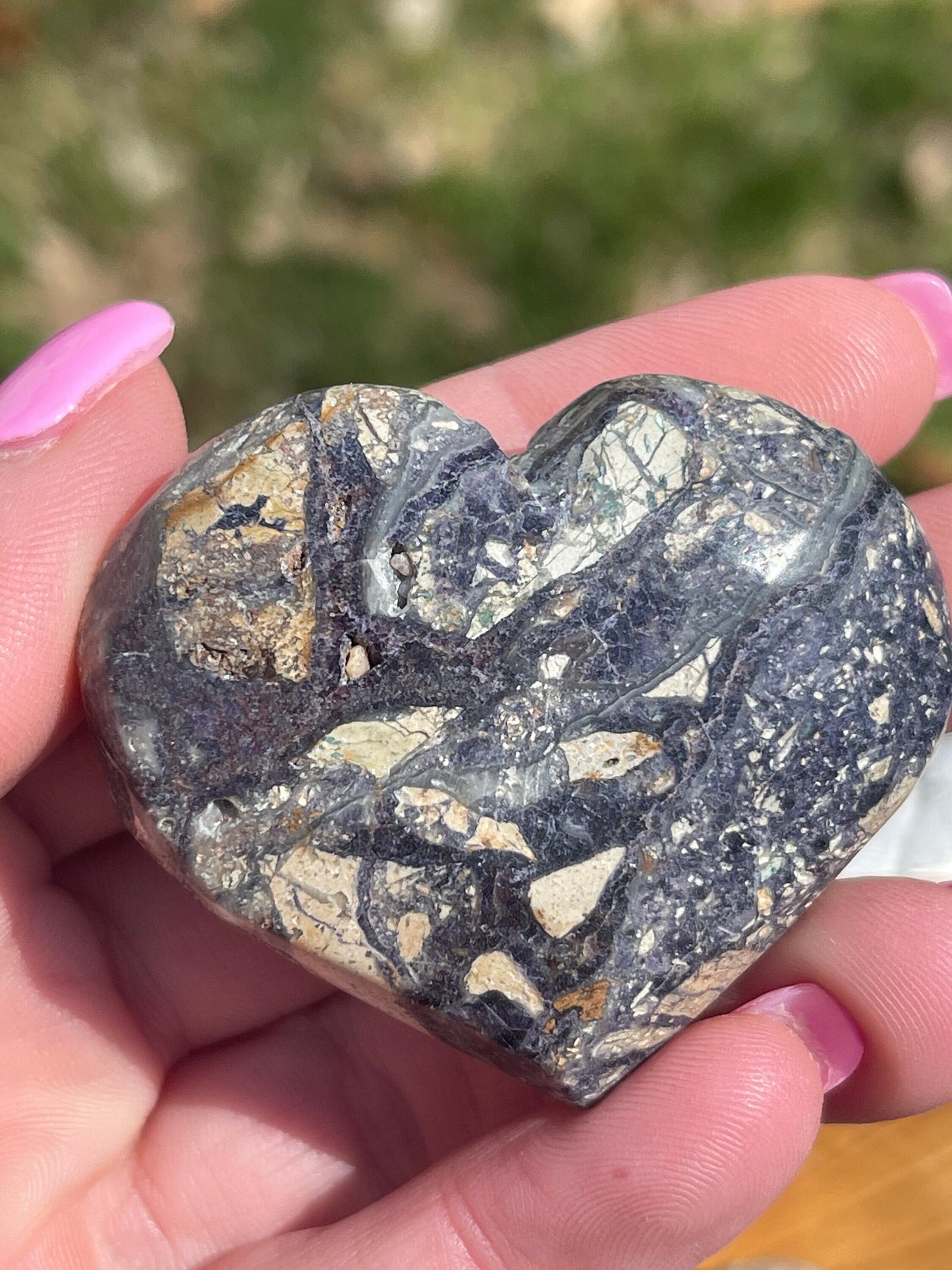 Purple Breccia Jasper Heart