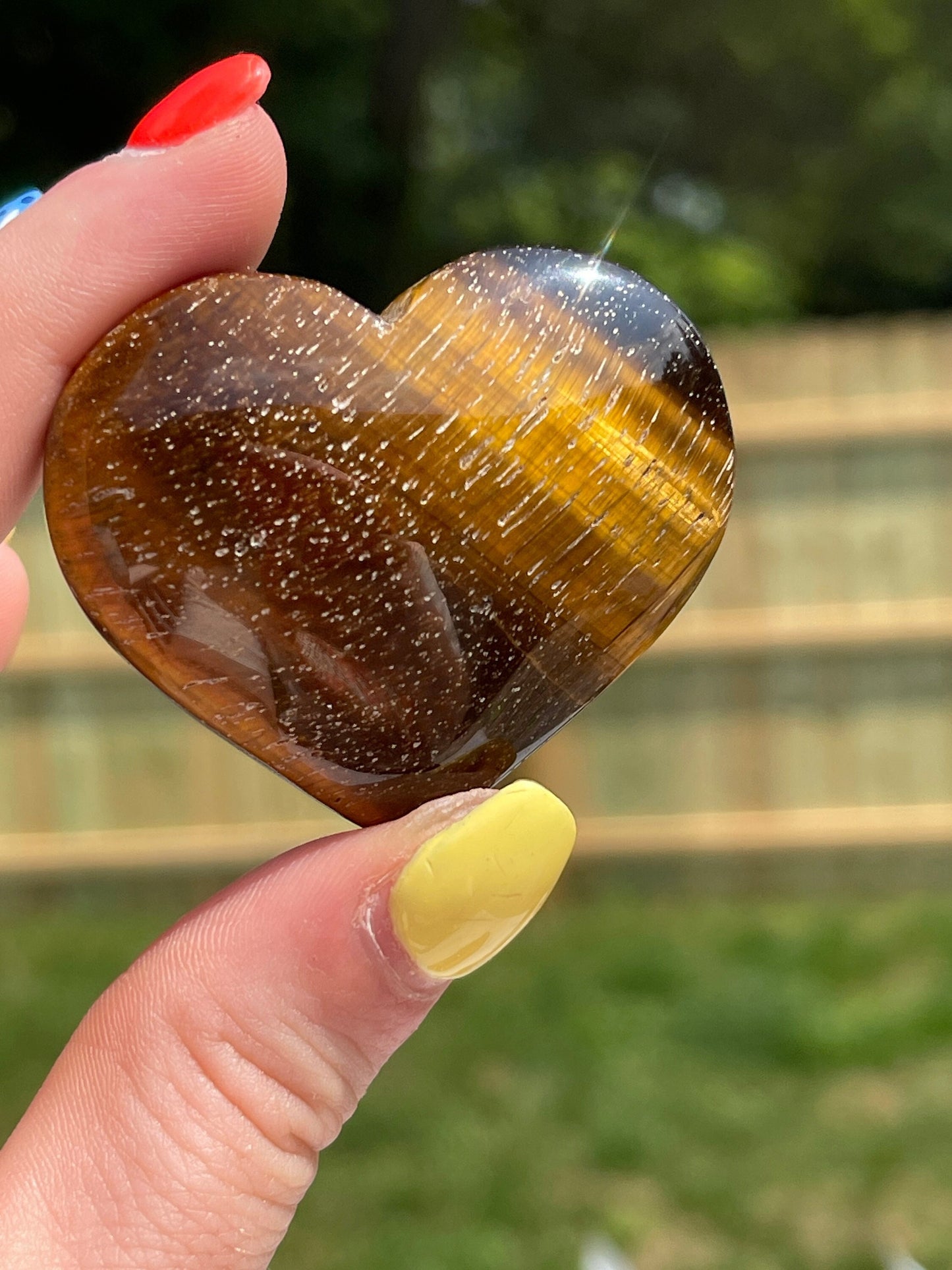 Yellow Tigers Eye Heart