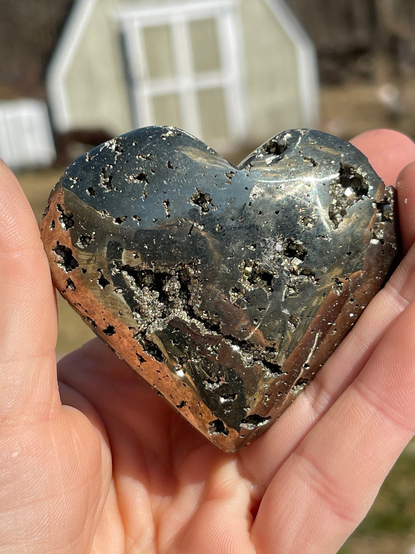 Pyrite Heart Carving