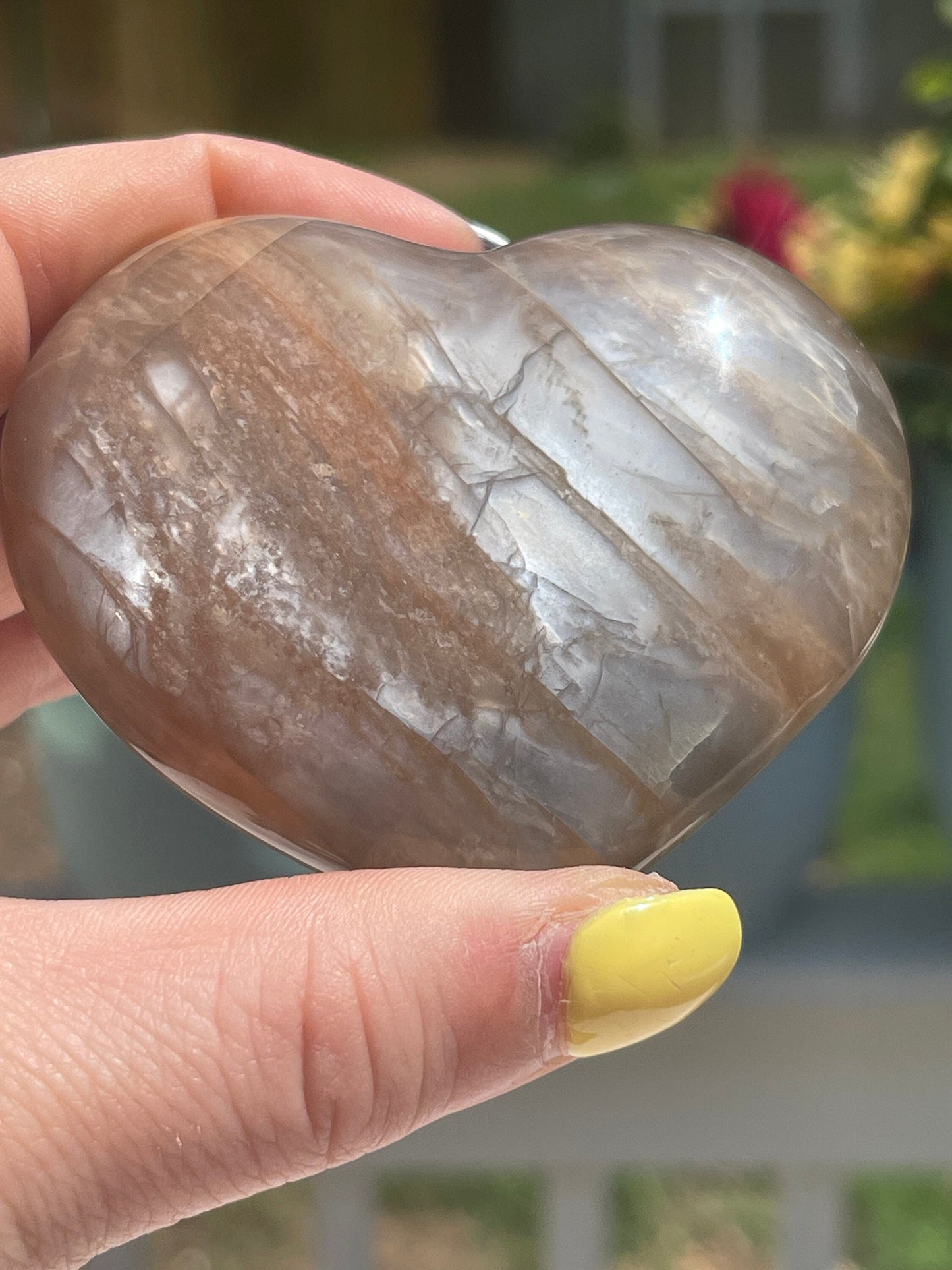 Peach Moonstone Heart