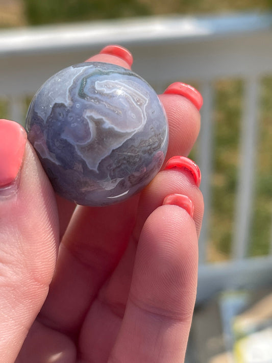 Mini Moss Agate Sphere