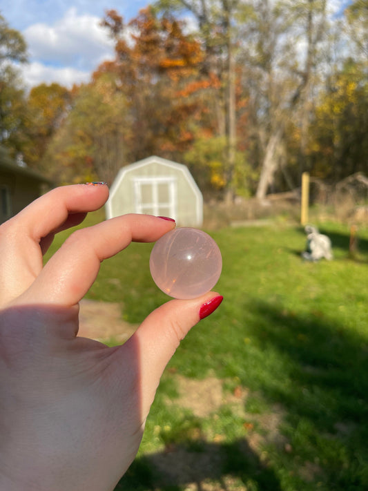 Small Rose Quartz Sphere with Star Flash